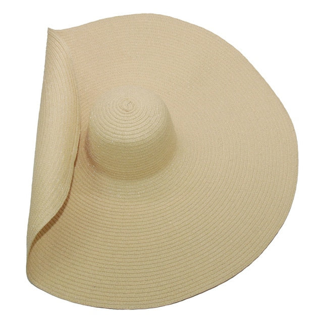 Boho Hat, Sun Hat, Beach Hat, Extra Large Wide Brim, Straw Hat, Beige, White, Black and more 20 colors,  (Soft, 26 cm)