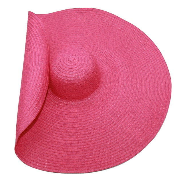 Boho Hat, Sun Hat, Beach Hat, Extra Large Wide Brim, Straw Hat, Beige, White, Black and more 20 colors,  (Soft, 26 cm)