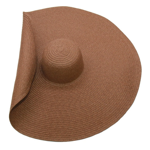 Boho Hat, Sun Hat, Beach Hat, Extra Large Wide Brim, Straw Hat, Beige, White, Black and more 20 colors,  (Soft, 26 cm)