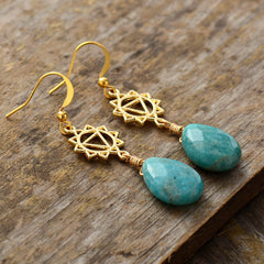 Boho Earrings, Dangle Earrings,  Blue Amazonite, Illuminati