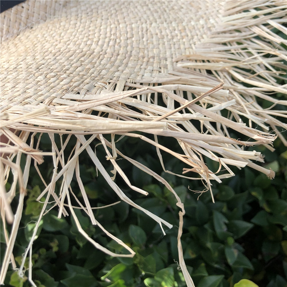 Boho Hat, Sun Hat, Beach Hat, Wide Brim Hat, Straw Hat, Black Ribbon