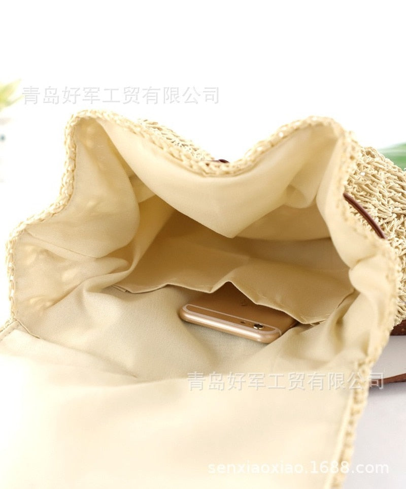 Boho Bag, Woven Rope Straw Bag,Yellow Backpack, Briege and Bag Beach Bag