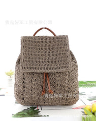 Boho Bag, Woven Rope Straw Bag,Yellow Backpack, Briege and Bag Beach Bag