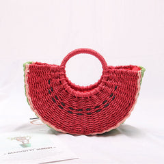 Boho Bag, Woven Rope Handbag, Alba Red Watermelon