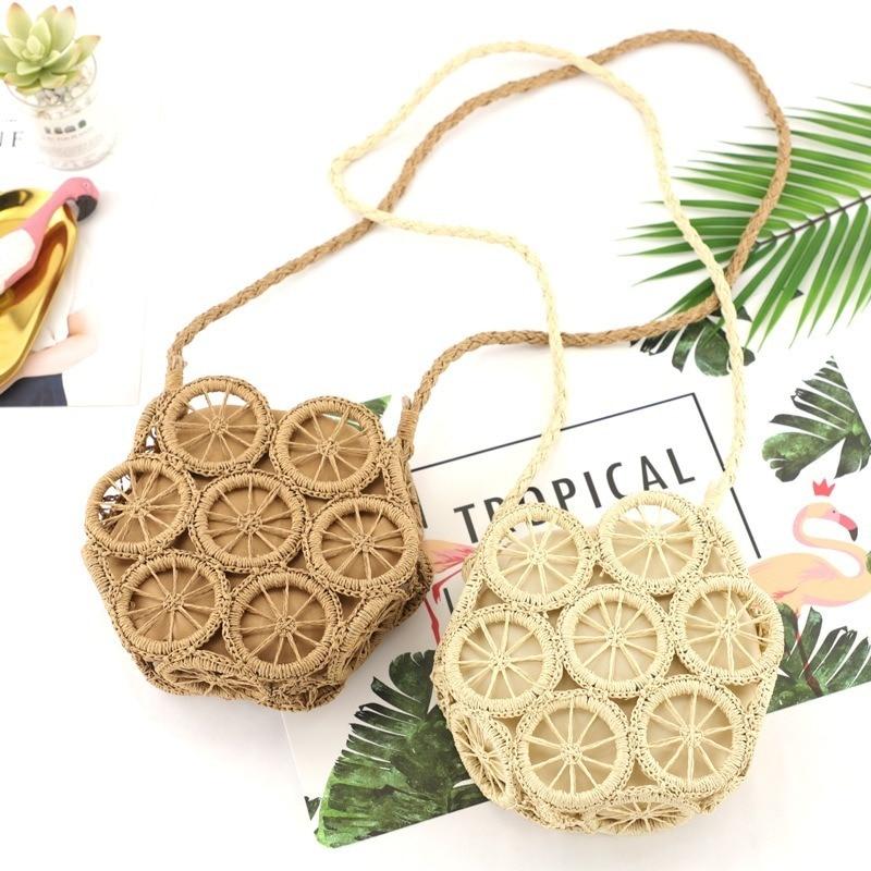 Boho Bag, Woven Rope Handbag, Rattan Bag, Bartley in Brown and Beige