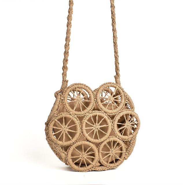Boho Bag, Woven Rope Handbag, Rattan Bag, Bartley in Brown and Beige