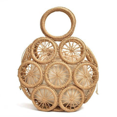 Boho Bag, Woven Rope Handbag, Rattan Bag, Bartley in Brown and Beige