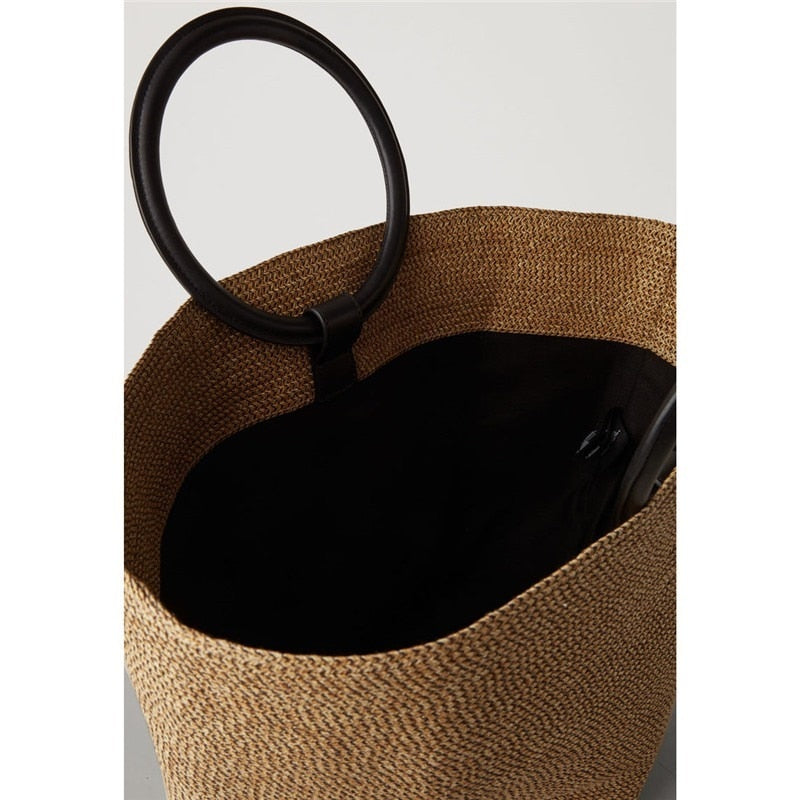 Boho Bag, Woven Straw Handbag, Andres Bag