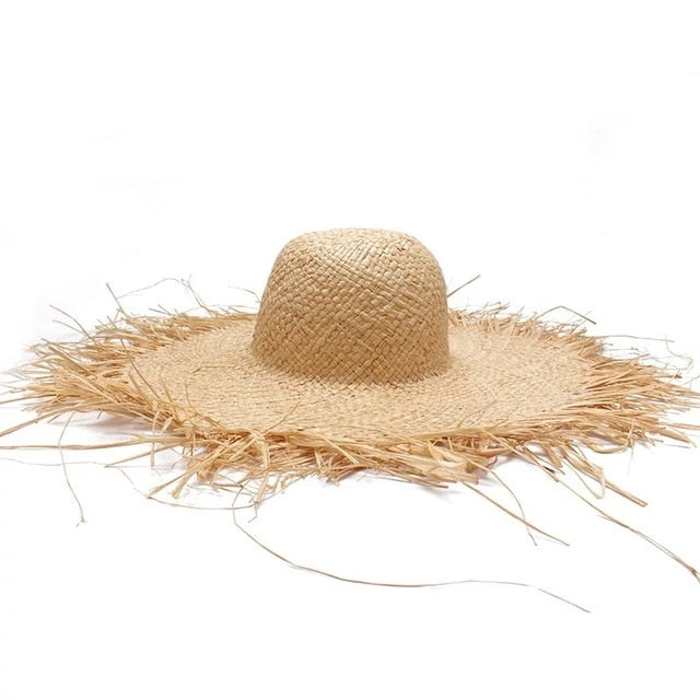 Boho Hat, Sun Hat, Beach Hat, Wide Brim Hat, Straw Hat, Beige Hawai