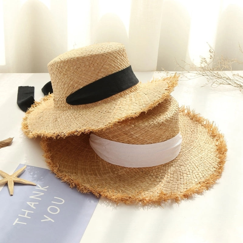 Boho Hat, Sun Hat, Beach Hat, Raffia Hat, Beige Holiday