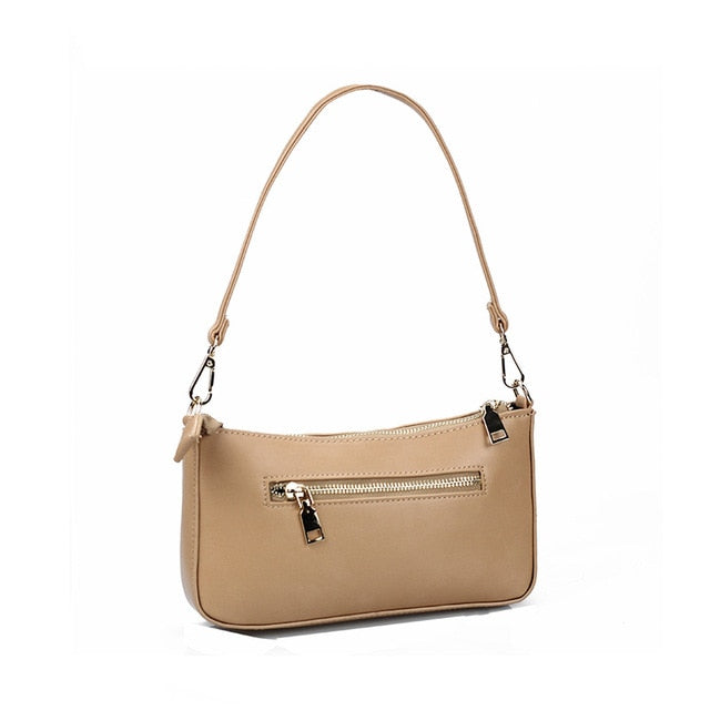 Boho Bag, Small Shoulder Bag, Denise Poach Bag in White, Black and Brown