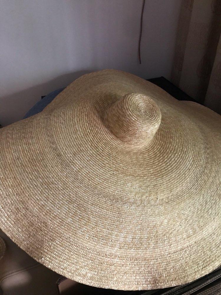 Boho Hat, Sun Hat, Beach Hat, Extra Large Wide Brim Straw Hat (45 cm)