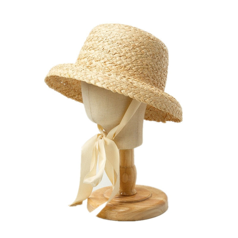 Boho Hat, Kid Hat, Sun Hat, Little Girl Hat, Amelia White Ribbon