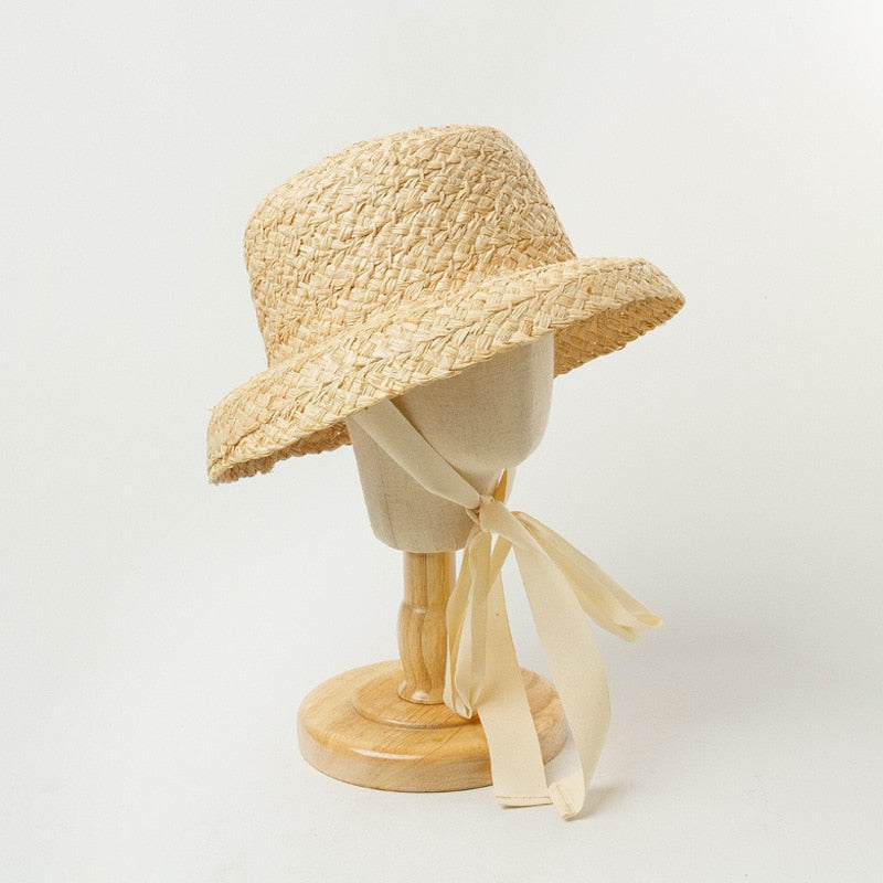 Boho Hat, Kid Hat, Sun Hat, Little Girl Hat, Amelia White Ribbon