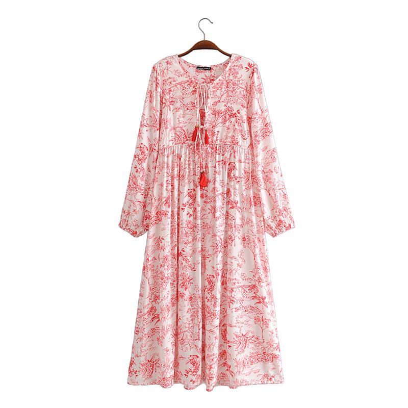 Gown Dress, Boho Maxi Dress, Loose Dress, Red Forest