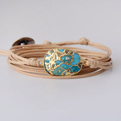 Boho Bracelet, Wrap Bracelet, Blue Turquoise