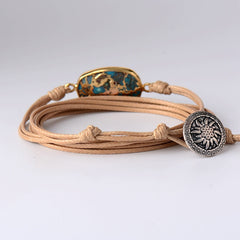 Boho Bracelet, Wrap Bracelet, Blue Turquoise