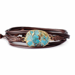 Boho Bracelet, Wrap Bracelet, Blue Turquoise