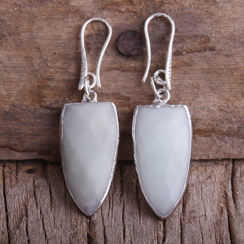 Boho Earrings, RH Dangle Earrings, Black Amazonite