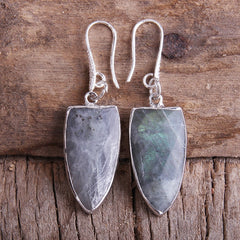 Boho Earrings, RH Dangle Earrings, Black Amazonite