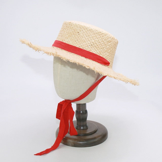 Boho Hat, Kid Hat, Sun Hat, Wide Brim Straw Hat, Little Girl  Hat, Ava White Ribbon