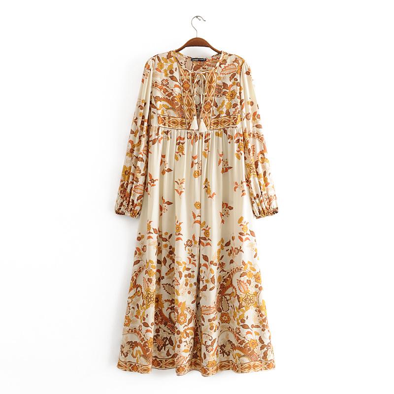 Gown Dress, Boho Maxi Dress, Loose Dress, Dusty Rosewood in Pink Orose and Gold