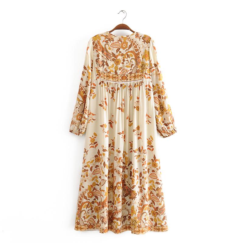 Gown Dress, Boho Maxi Dress, Loose Dress, Dusty Rosewood in Pink Orose and Gold