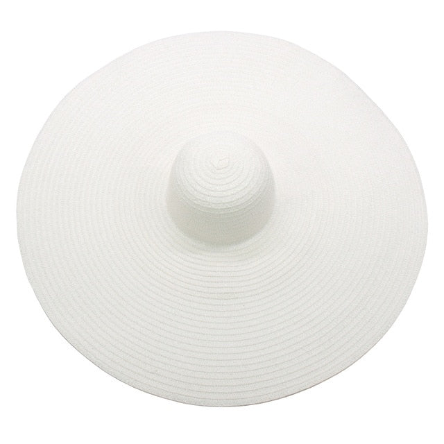 Boho Hat, Sun Hat, Beach Hat, Extra Large Wide Brim, Straw Hat, Black, White, Blue, Navy and more 19 colors (Soft, 25 cm)