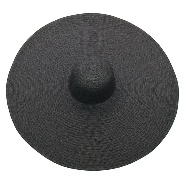 Boho Hat, Sun Hat, Beach Hat, Extra Large Wide Brim, Straw Hat, Black, White, Blue, Navy and more 19 colors (Soft, 25 cm)