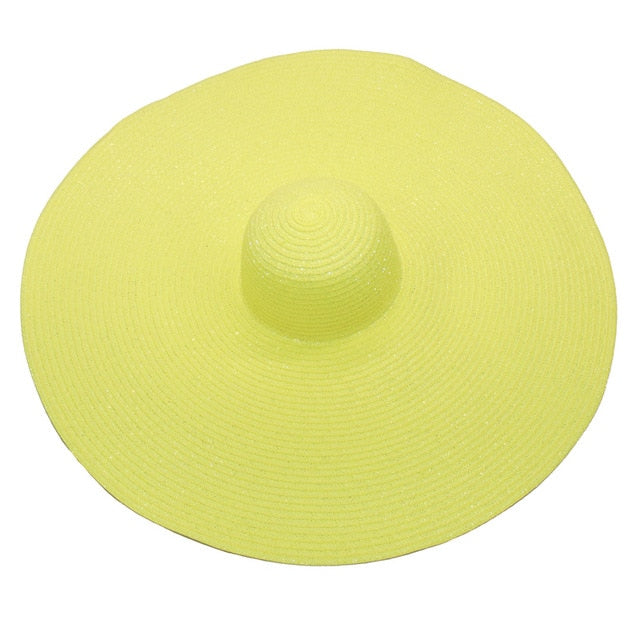 Boho Hat, Sun Hat, Beach Hat, Extra Large Wide Brim, Straw Hat, Black, White, Blue, Navy and more 19 colors (Soft, 25 cm)