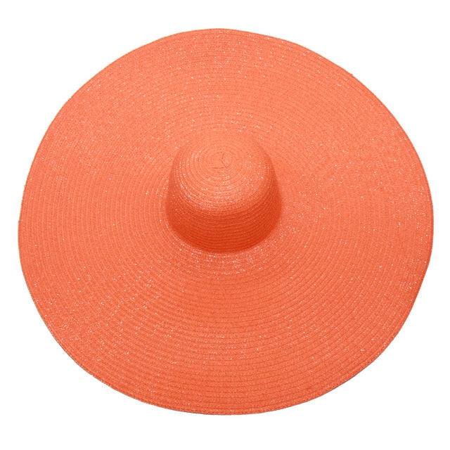 Boho Hat, Sun Hat, Beach Hat, Extra Large Wide Brim, Straw Hat, Black, White, Blue, Navy and more 19 colors (Soft, 25 cm)