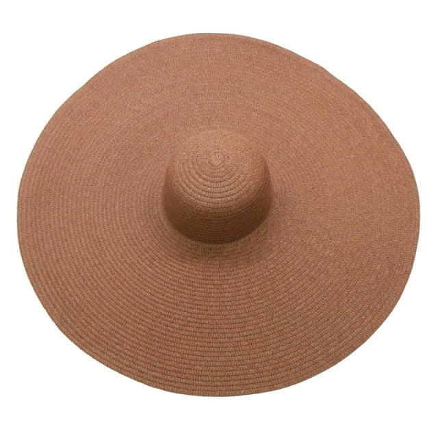Boho Hat, Sun Hat, Beach Hat, Extra Large Wide Brim, Straw Hat, Black, White, Blue, Navy and more 19 colors (Soft, 25 cm)