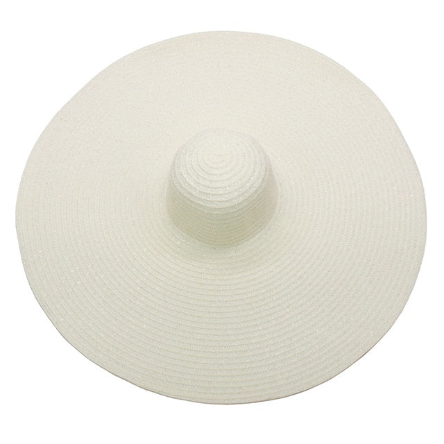 Boho Hat, Sun Hat, Beach Hat, Extra Large Wide Brim, Straw Hat, Black, White, Blue, Navy and more 19 colors (Soft, 25 cm)