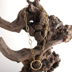 Boho Necklace, RH Copper Gold Leaf