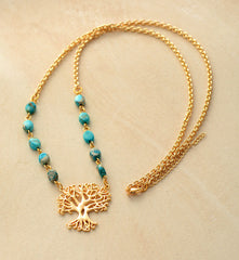 Boho Necklace, Amazonite Tree of Life