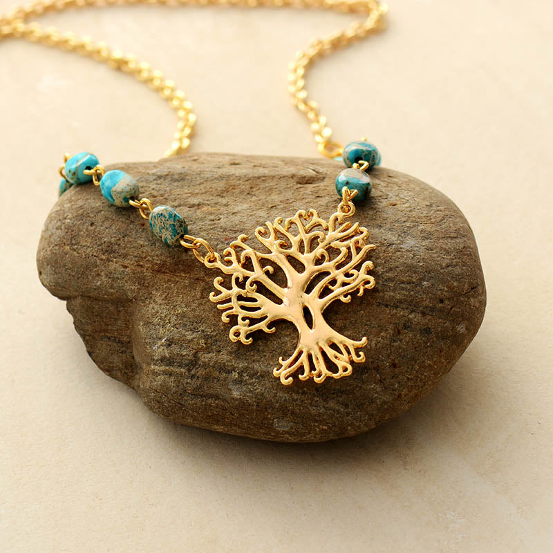 Boho Necklace, Amazonite Tree of Life