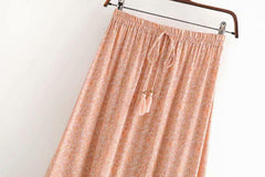 Boho Skirt, Hippie Skirts, Maxi Skirt, Pink Melon Pink Peacock