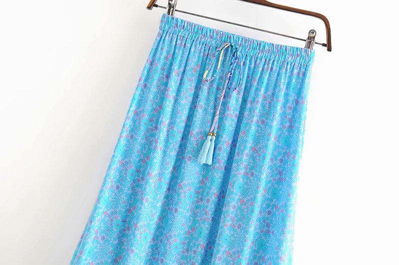 Boho Skirt, Hippie Skirts, Maxi Skirt, Blue Peacock