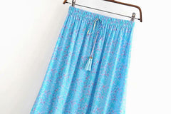 Boho Skirt, Hippie Skirts, Maxi Skirt, Blue Peacock