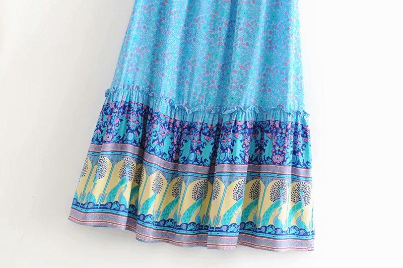 Boho Skirt, Hippie Skirts, Maxi Skirt, Blue Peacock