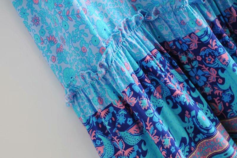Boho Skirt, Hippie Skirts, Maxi Skirt, Blue Peacock
