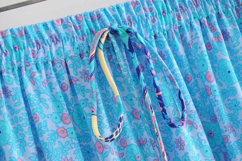 Boho Skirt, Hippie Skirts, Maxi Skirt, Blue Peacock