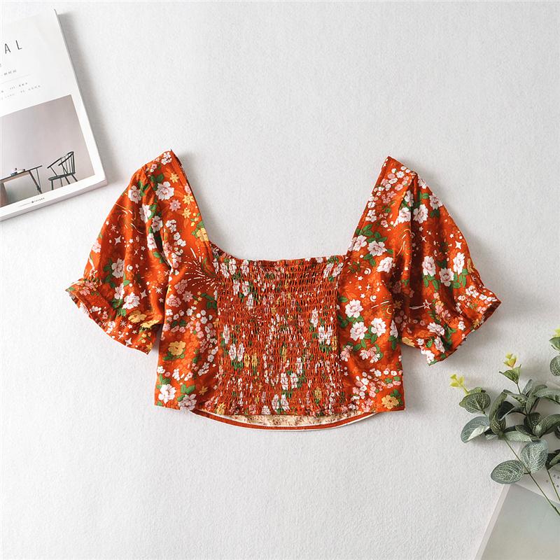 Boho Two Piece Set, Two Piece Pants Set, Wild Floral in Sienna Brown