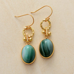 Boho Earrings, Dangle Earrings,  Green Onyx