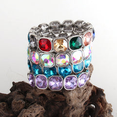 Boho Bracelet, RH Armbander Bracelet, Silver Crystal