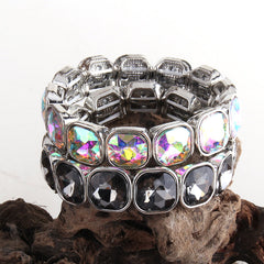 Boho Bracelet, RH Armbander Bracelet, Silver Crystal