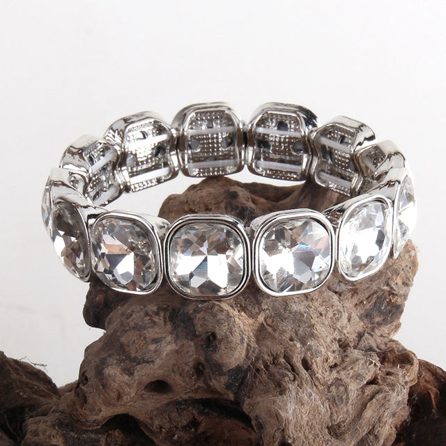 Boho Bracelet, RH Armbander Bracelet, Silver Crystal