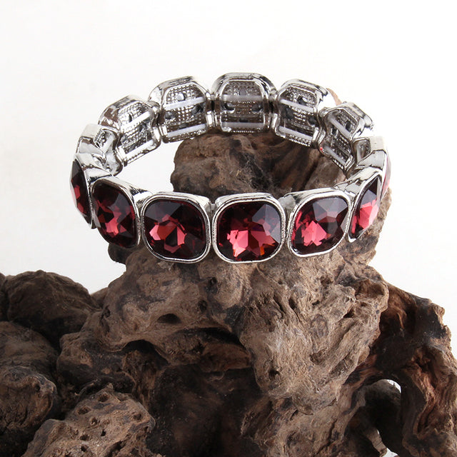 Boho Bracelet, RH Armbander Bracelet, Silver Crystal