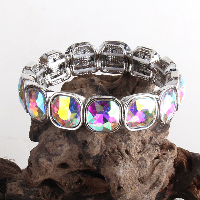 Boho Bracelet, RH Armbander Bracelet, Silver Crystal