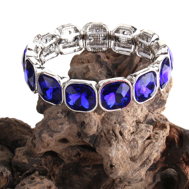 Boho Bracelet, RH Armbander Bracelet, Silver Crystal